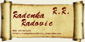 Radenka Radović vizit kartica